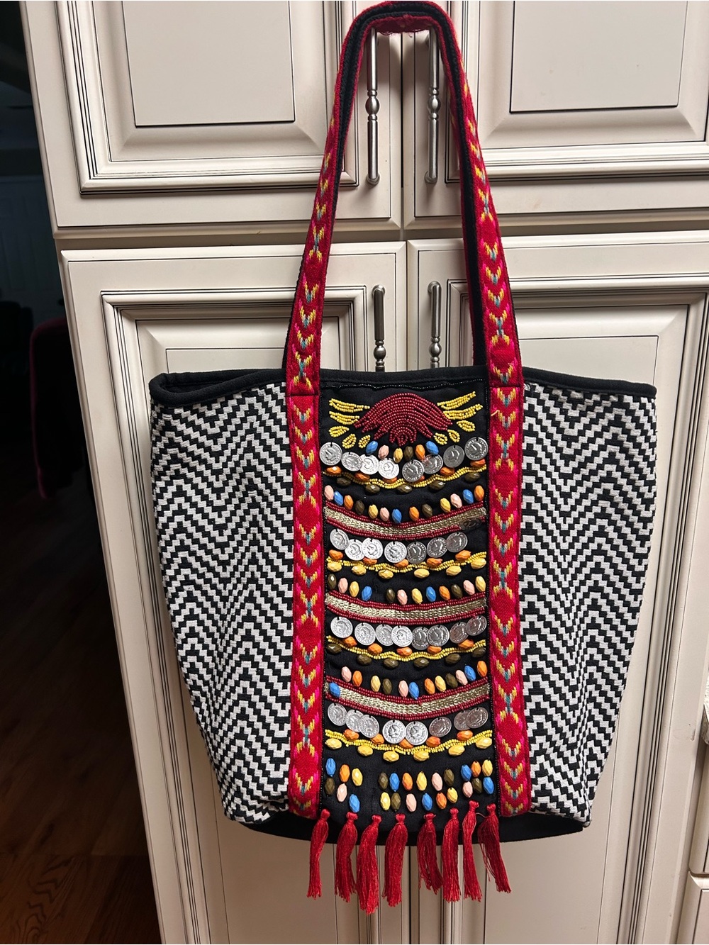 Tote Bag With Bold Embellishment